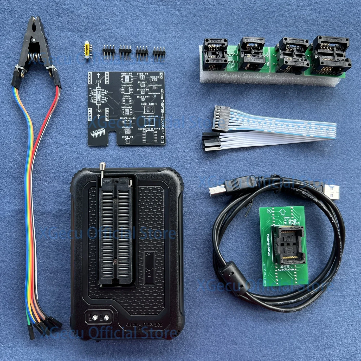 V12.66 XGecu T56 Programmer 56 Pin Drivers for PIC / NAND Flash / EMMC TSOP48 / BGA+17-in-1 adapter+SOP8 clip+TSOP48+SOP8 SOP16