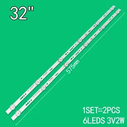 1set=2pcs 6leds 3v 575mm for 32 inch LCD TV MC-32A06X MS-T320-3030-08A 32A/3210 backlight strip