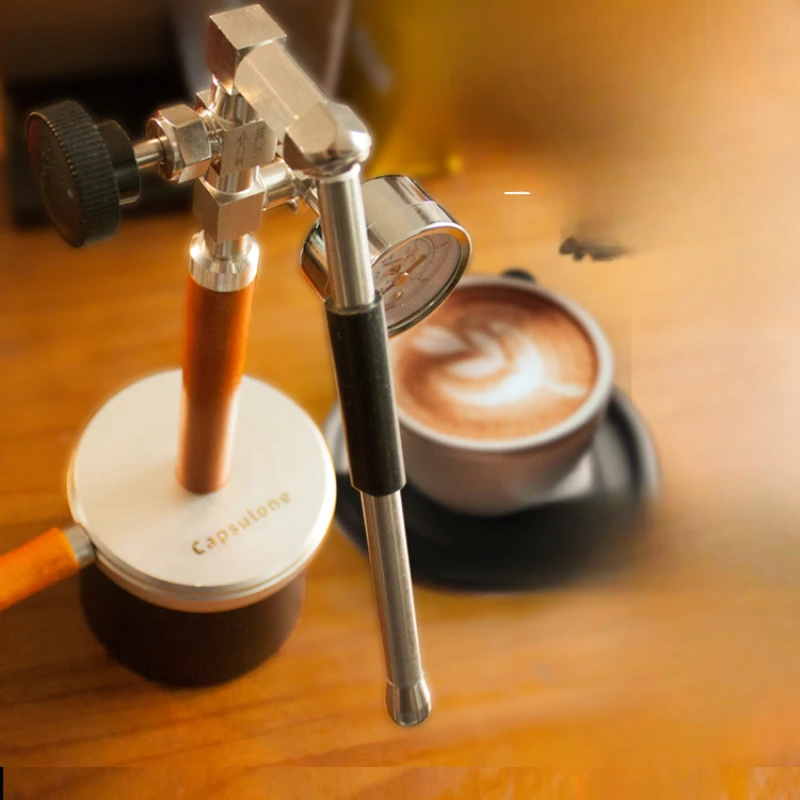 آلة فقاعات الحليب الهوائية ، آلة القهوة بالبخار ، قطعة أثرية زهور للتخييم ، 4 بار