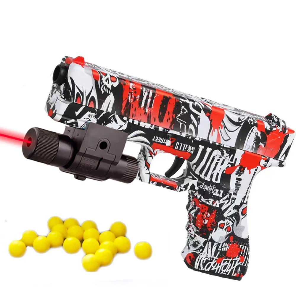 Pistola manual de bala macia g17, arma de brinquedo com laser blaster, bola de espuma, lançador de airsoft, cs, jogos de tiro, armas para crianças, meninos, presente