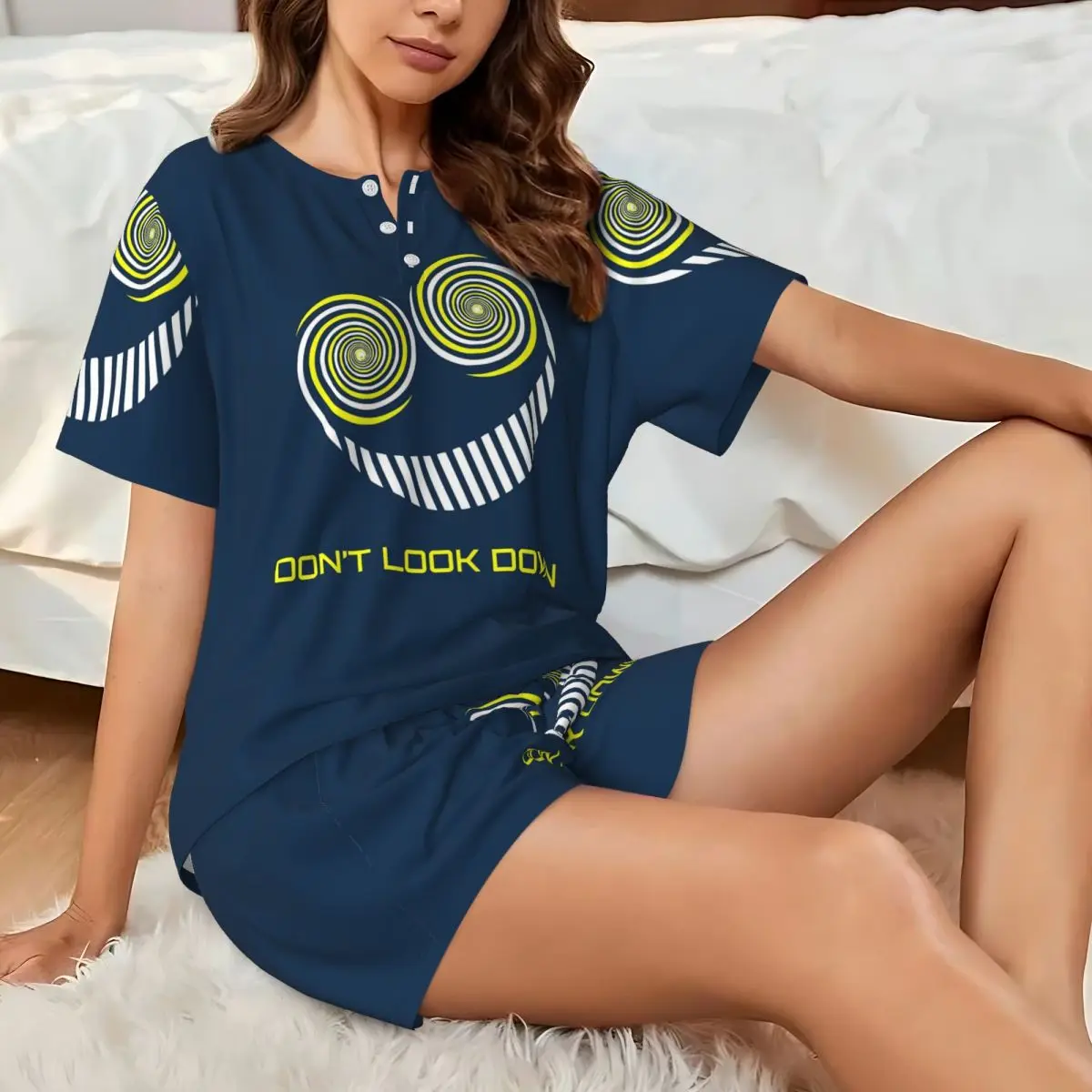 Ночные рубашки The Smiler Alton Towers Uniform Outfit Merch UkActive с круглым вырезом и короткими рукавами для сна, женские свободные рубашки для сна