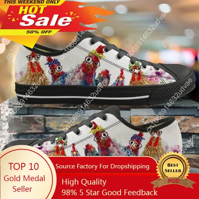 

Funny Animal Rooster/Cock/Hen Printing Vulcanized Sneakers Brand Designer Cute Chicken Low Top Shoes Casual Footwear