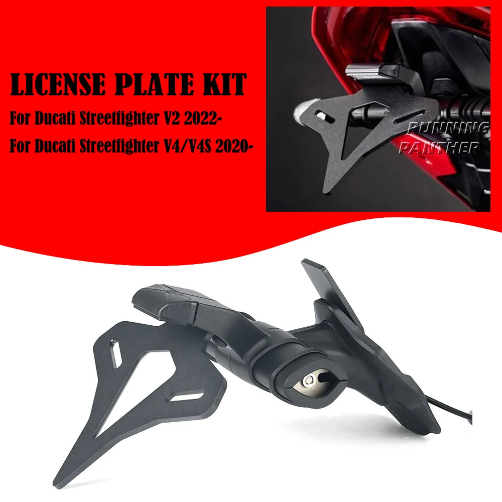 

NEW Motorcycle Rear Short Tail Stock License Plate Holder Tailstock Frame Bracket For Ducati Streetfighter V2 2022- & V4S 2020-