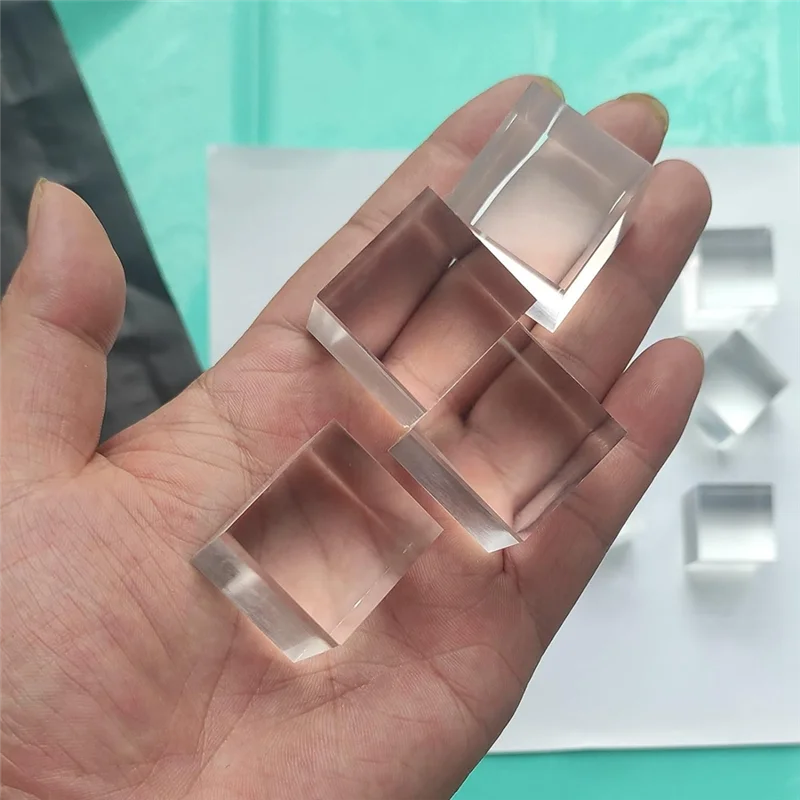 

10 Pcs 1Inch X 1Inch X 1Inch Clear Acrylic Square Squares Blocks - All Sides Polished, Plastic Square Rod Peg Easy To Use