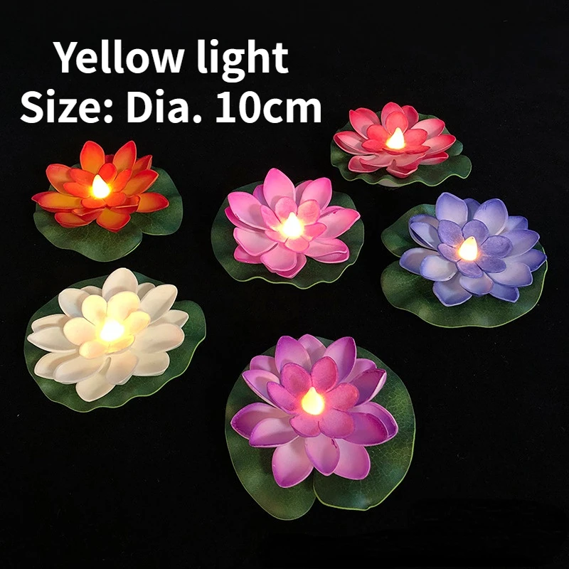 6pcs Water Sensor LED Floating candle Light Lotus Light Electronic Multicolor Romantic Wishing candle LED Candle with batteries