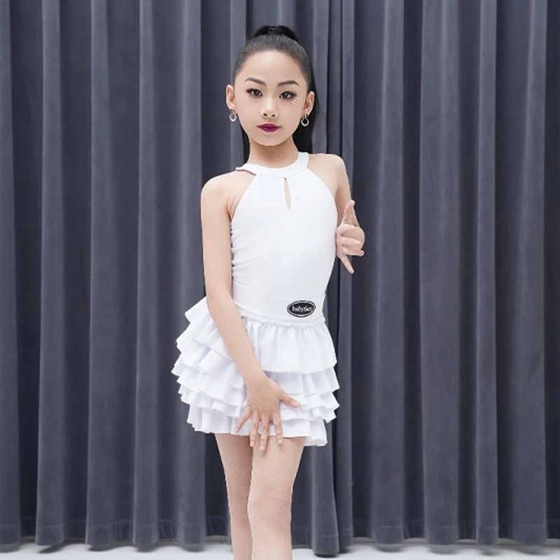 2025 verão meninas vestido de dança latina crianças desempenho vestidos de dança criança chacha samba salsa trajes de dança latina dw10682