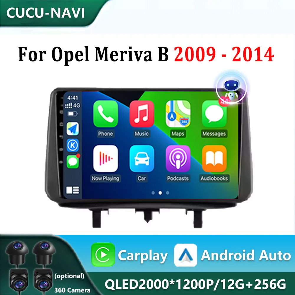 

Android 14 For Opel Meriva B 2009 - 2014 2K QLED Car Radio Multimedia Video Player BT AI Voice CarPlay 4G Stereo Head Unit