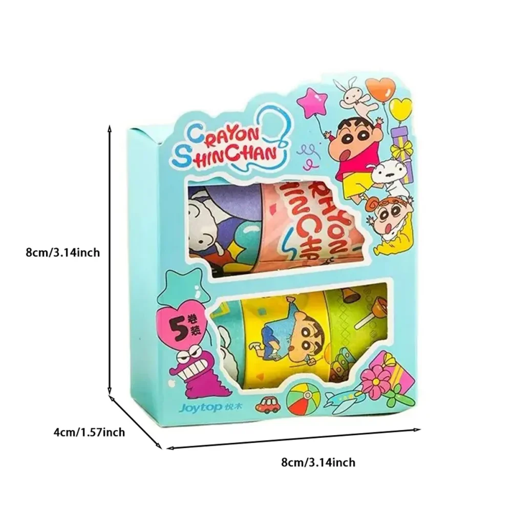 حقيقي 5 لفة/صندوق أنيمي تلوين شين تشان الشريط ملصق لطيف تلوين شينشان لتقوم بها بنفسك حساب اليد ملصقات اللعب الهدايا