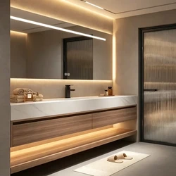 Modern Luxury Rock Panel Bathroom Cabinet Vanity with Sink Bathroom Mirror Cabinet Simple Fashion Furniture Meuble Evier FYBC