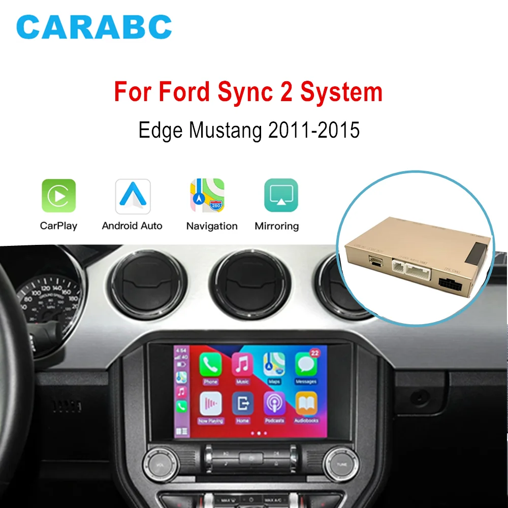 For Ford Sync 2 Edge Mustang 2011-2015 Wireless CarPlay Android Auto Navigation GPS Mirror Link Function
