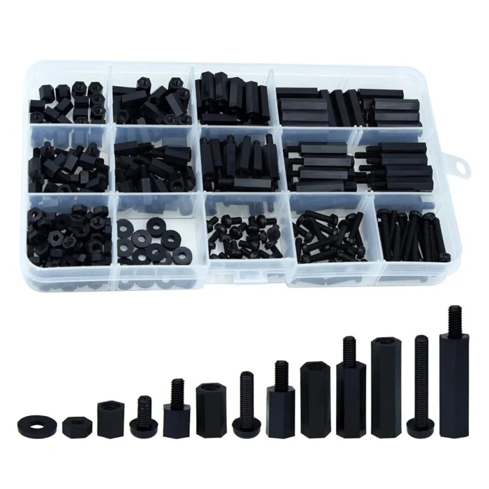600PCS M3 Nylon Standoffs Kit Male Female Hex Spacers Screws Nuts For PCB Circuit Board Motherboard Assembly