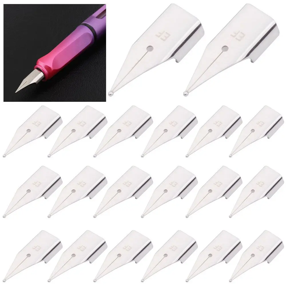 5Pcs/Set Nibs Stainless 3008/Hero 359 Fountain Pen Replacement Universal Stainless Steel Pen Nib Silver Steel For Wing Sung