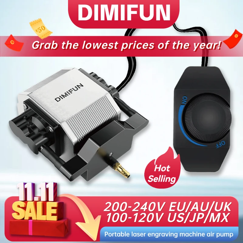 110V/220V 60 liters/minute 28W laser-assisted air pump/compressor adjustable speed low noise suitable for engraving machines.