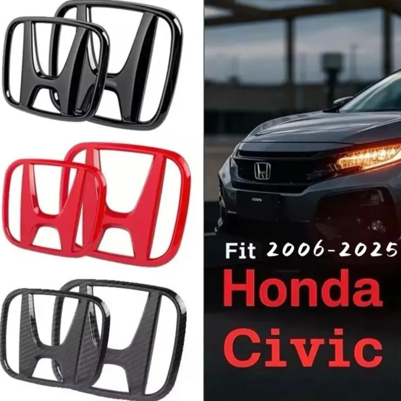 

ABS автомобильный логотип, передняя решетка багажника, наклейка на руль, аксессуары для Honda Civic 2006-2025, 8-9, 10-е 11-е поколение