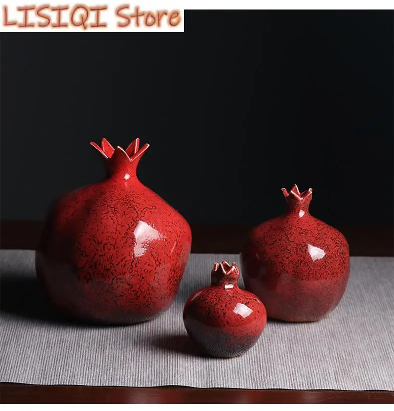 New Creative ceramics vase red pomegranate Flower arrangement accessories Flower Decorative ornaments Modern decoration