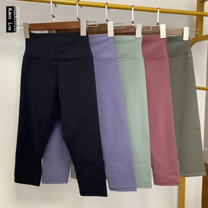 

Модные леггинсы для йоги с высокой талией, подтягивающие ягодицы, облегающие, спортивные, летние, укороченные (7/8), из нейлона и спандекса