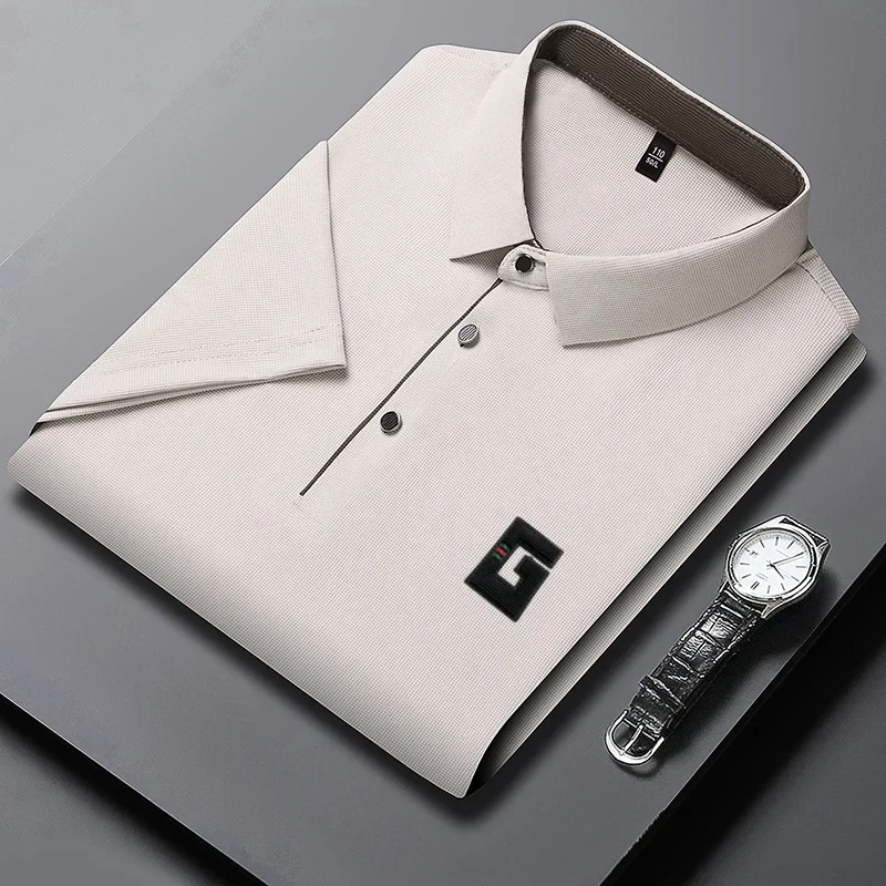 

2025 Summer New Men's T-shirt High end Brand Polo Shirt Business Casual Short Sleeve Comfortable Breathable Men's Top