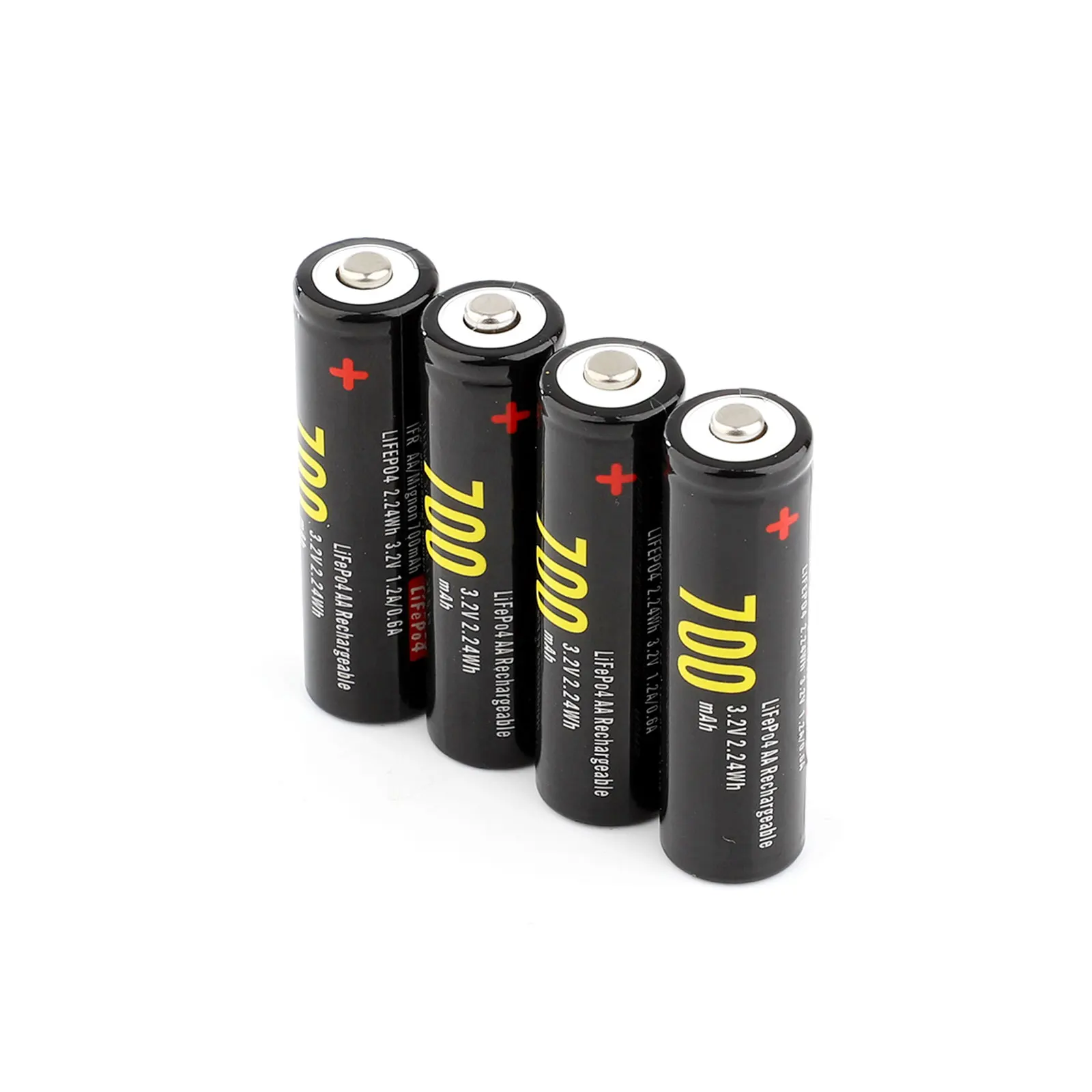 Soshine 4PCS 14500 AA 3.2V 700mAh LiFePO4 Rechargeable Battery with EU Plug Battery Charger F7