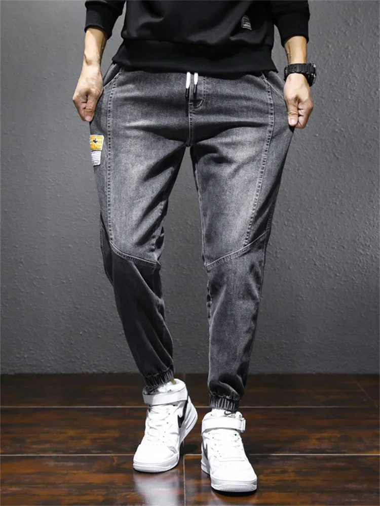 Mens Jeans Harem Pants Pockets Desinger Loose fit Baggy Moto Jeans Men Stretch Retro Streetwear Relaxed Tapered Jeans men pants