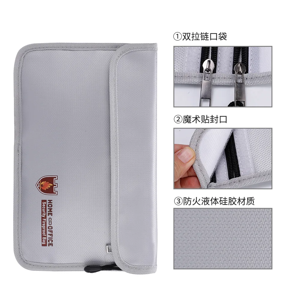 Safety Protection Document Bag, Double Zipper Horizontal 27 * 17.5CM Bag, Essential for Safety Protection