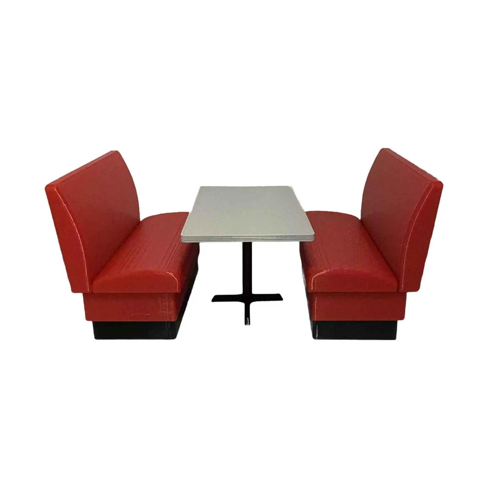 Miniature Table Chair Model Red Gray Booth Sofa Furniture Toy Kit for Milk Tea Shop Diorama Decor Dollhouse Accessory