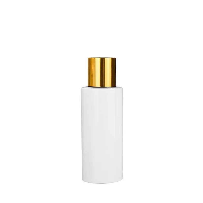 20Pcs White Plastic Empty Bottle Gold Lid Black Pump 100ML 120ML 150ML Cosmetic Packaging Container Refillable Bottles