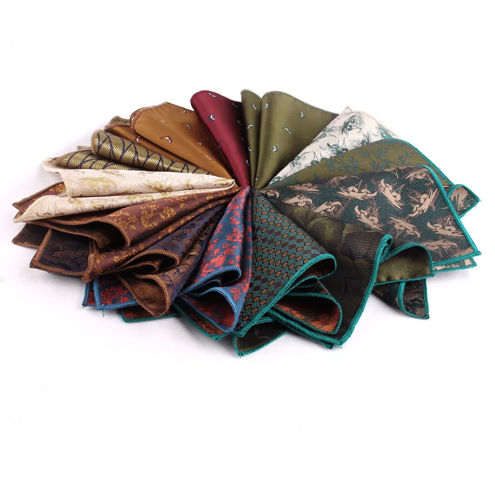 Men Pocket Square Small Square Floral Handkerchief Soft Durable Handkerchief Towels For Wedding Formal Gifts