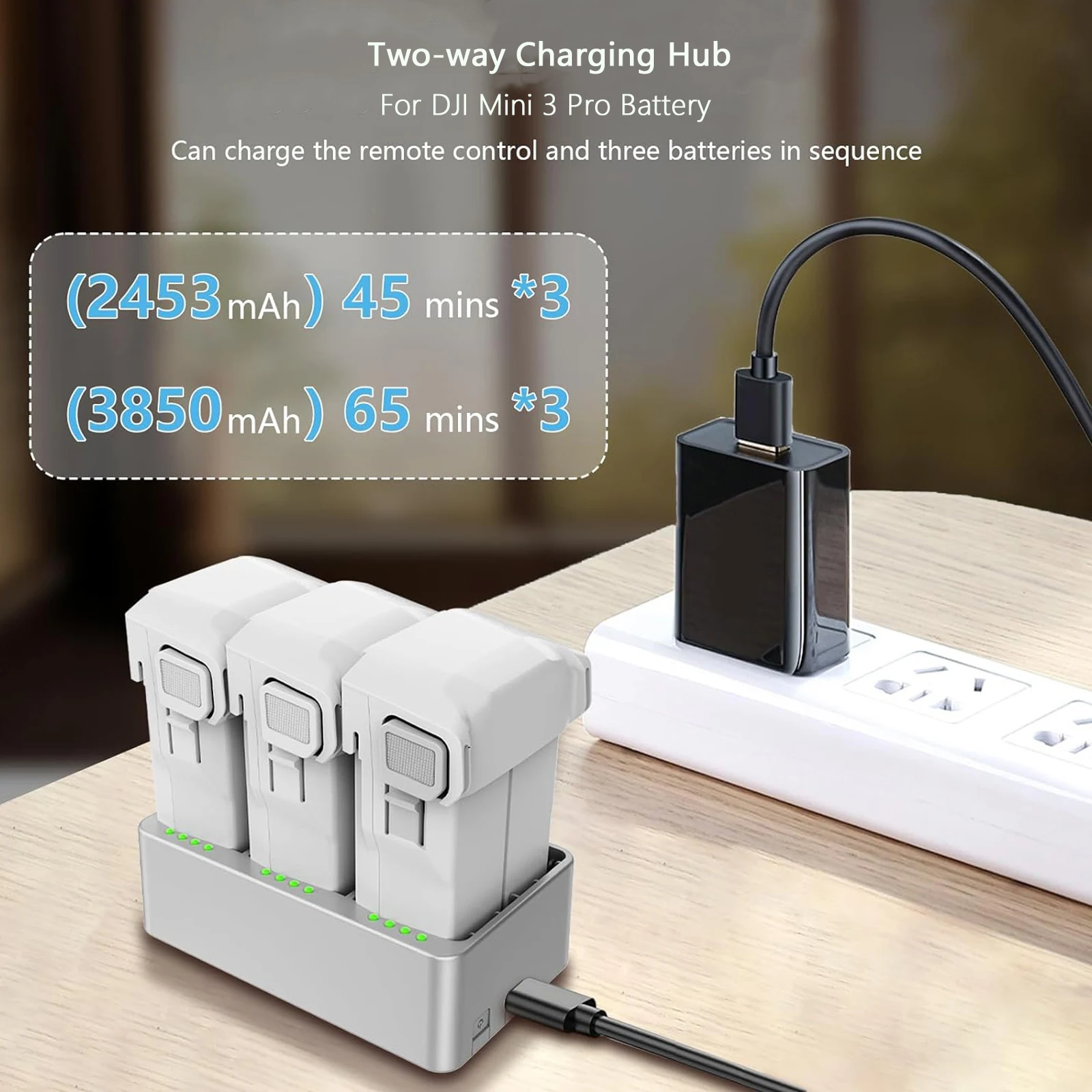 Three Channel Two-Way Charging Hub for DJI Mini 4 Pro & Mini 3 Pro Battery for Mini 3 Pro Battery Charger