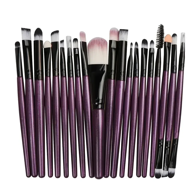 ชุดแปรงแต่งหน้ามืออาชีพ 20 ชิ้นสําหรับอายแชโดว์ รองพื้น อายไลเนอร์ ริมฝีปาก - สิ่งจําเป็นของเครื่องมือเครื่องสําอาง