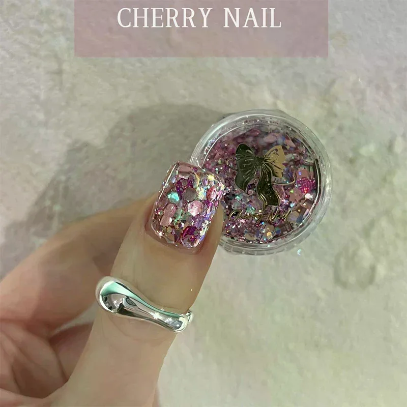 Nail Glitter Sequins 3d Laser Nail Art Flakes Colorful Confetti Sticker Manicure Supplies Make Up Diy Decals Decoration