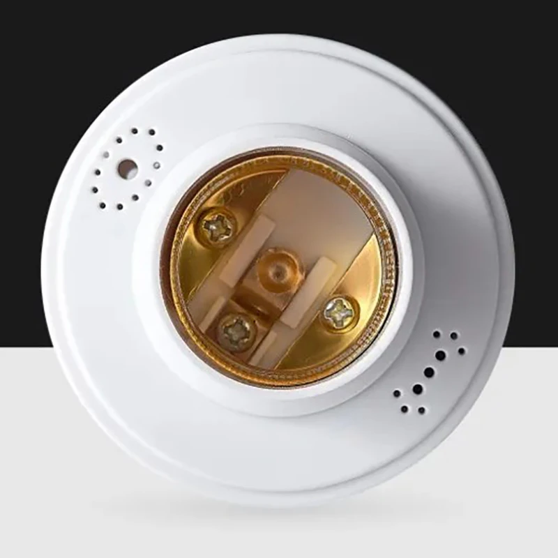 Inteligente Voz Lâmpada Cabeça, Suporte da lâmpada, Sound Control, Lâmpada de reconhecimento de luz, E27 Switch Control, 1Pc