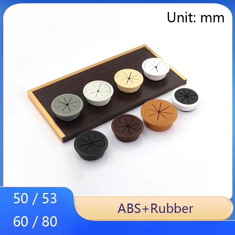 

2PCS Desk Wire Hole Cover 50/53/60/80mm ABS Plastic Round Cable Box Computer Hole Table Line Hole Cover Decorative 8-color