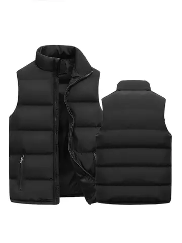 Mens Vest Jacket Warm Sleeveless Jackets Winter Waterproof Zipper Coat Autumn Stand-up Collar Casual Waistcoat Brand Clothing