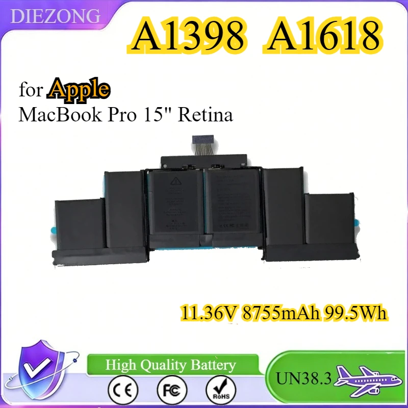 

Новая батарея A1618 для ноутбука Apple MacBook Pro 15" Retina A1398 A1618 2015 года, 11.36В, 8755мАч, 99.5Втч