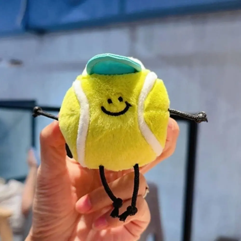 Unique Plush Sports Series Key Charm Baseball Tennis Bag Pendant Cartoon Basketball Keyring Key Chain view 5