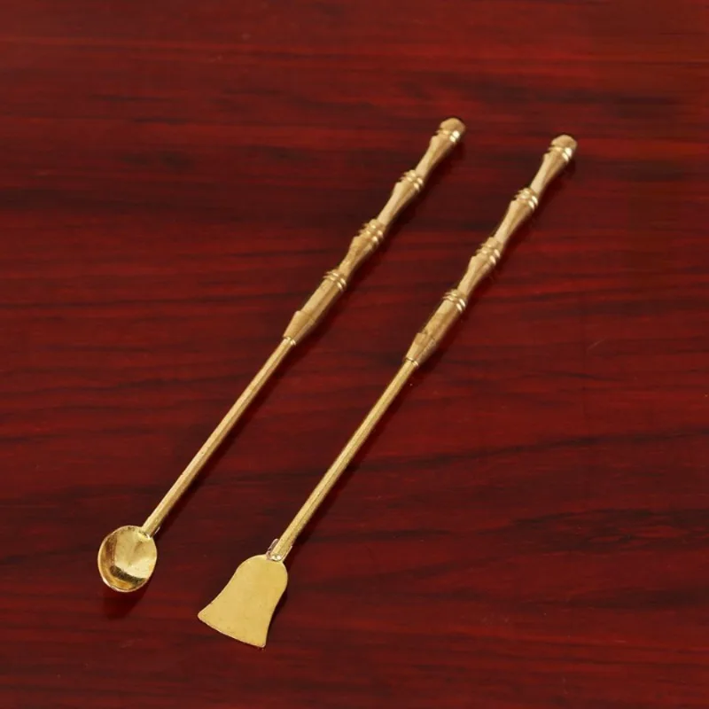 Outil d'encens 2 pièces/ensemble, équipement d'encens, cuillère ou pelle en cuivre, brûleur d'encens, outils anti-poussière