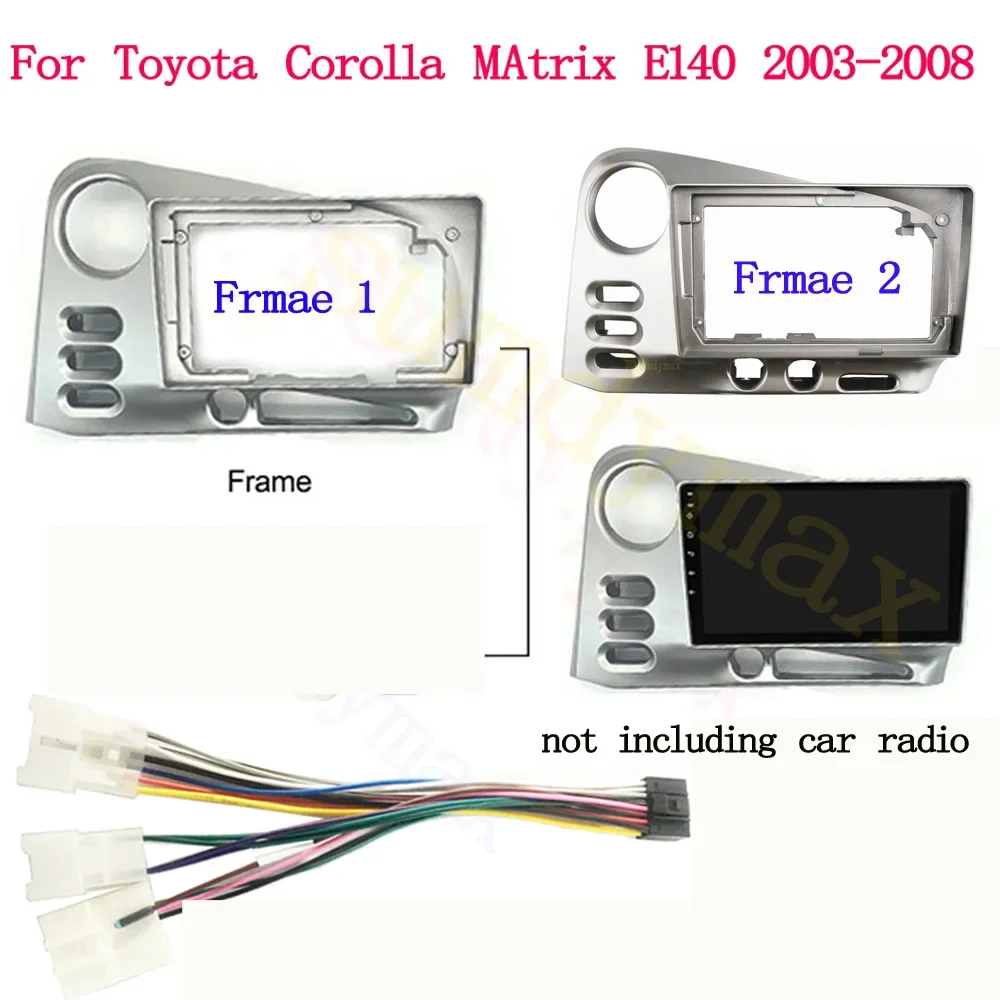 9 Inch 2din Car Fascia Panel For Toyota Corolla MAtrix E140 2003-2008 Car Radio Frame In-dash Kits Dashboard Mount Installation