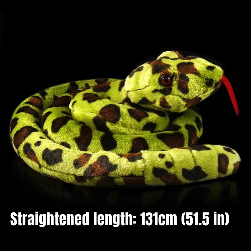 Python Plush Toy High Fidelity Cute Snake Anaconda Boa Plush Toys Lifelike Animals Simulation Stuffed Doll Toy Gifts