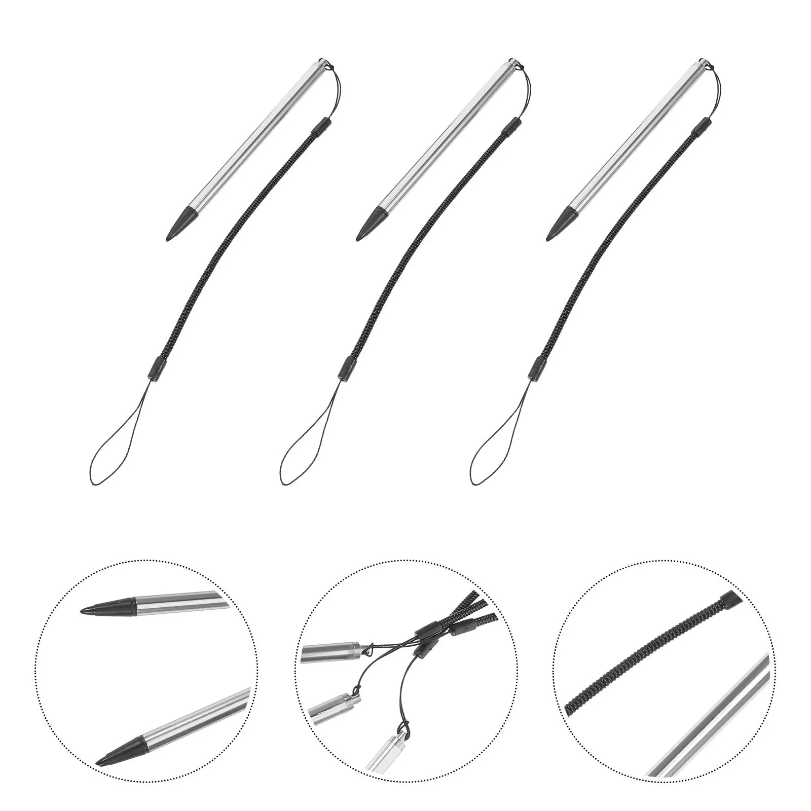 

10 шт., резистивная сенсорная ручка, пружинная катушка, стилус с защитой от потери, портативный для офиса, учебы, путешествий, цифровой стилус для письма и рисования