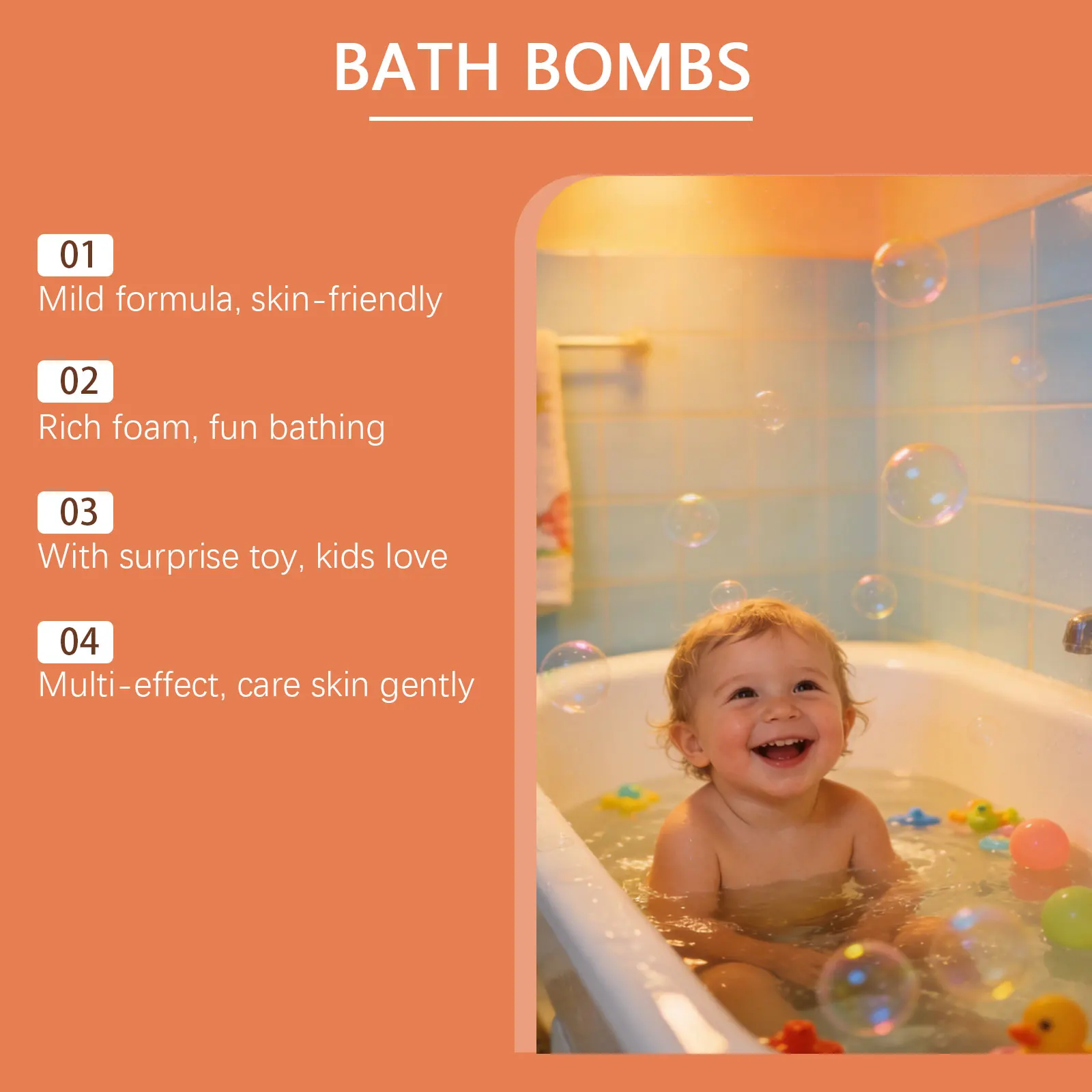 Bath Bombs Balls Moisturizing Locks Moistures Multi-effect Gently Cleanses Softens Skin Skin-Friendly Mild Formula Colored Fizzy view 5
