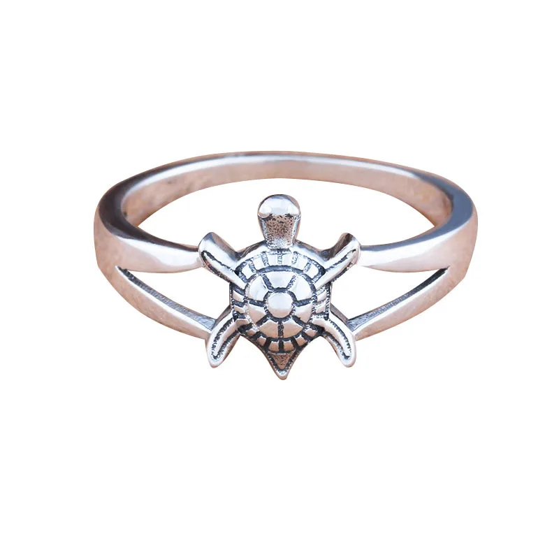 Vintage Sea Turtle Hollow Rings for Women Fashion Simple Cartoon Animals Finger Ring Party Jewelry Accessories