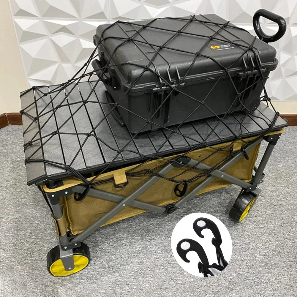 50X90CM Elastic Cover Net with 8 Clip Outdoor Trolley Camping Wagon Luggage Net Elasticity Rope Cart Cover Car Storage Nets