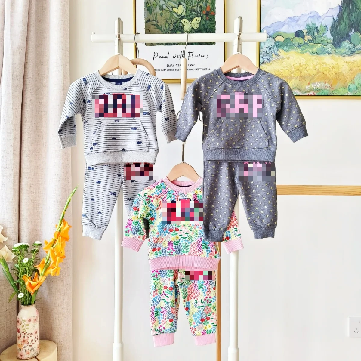 2024 Autumn New in Kids Baby Girls Boys Clothing Set 2pcs - Children Full Sleeve Print Sweatshirts+pants ,toddler 6M-3Y