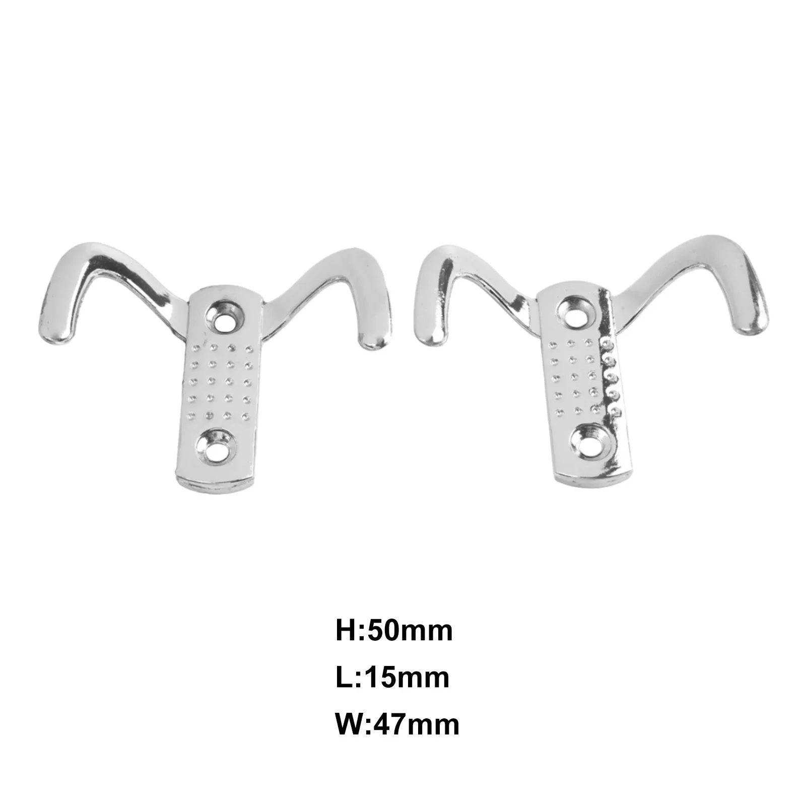 2pcs Wall Hooks For Hanging Clothes Wall Hanger Coat Key Hook Iron Art Wall Decorations Bright Silver Home Storage Hardware