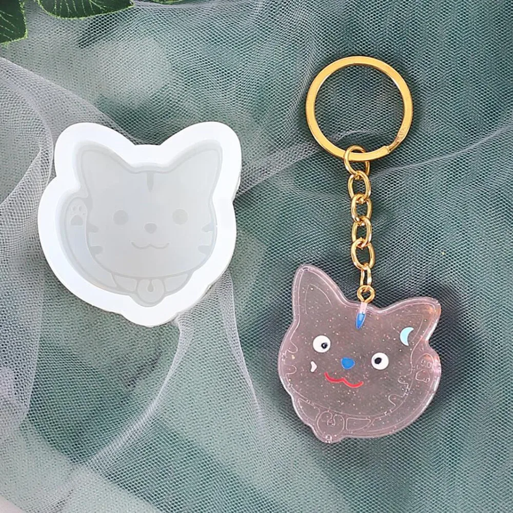 1pcs Small Animal Keychain Silicone Mold Epoxy Resin Molds Cat Dog Keychain Pendant Mould For DIY Jewelry Making Tools