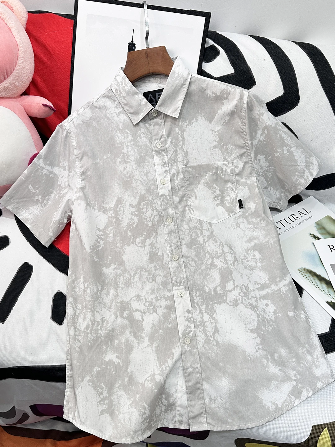 

Американская повседневная мужская футболка ort Sve irt в стиле ретро с универсальным воротником для поездок на работу, модная молодежная мода свободного кроя