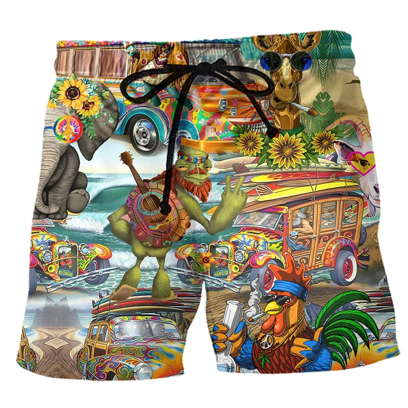 Men's Board Shorts Swim Shorts Drawstring Mesh Lining Elasticated Waistband Graphic Print Character Quick Dry Shorts Casual Day