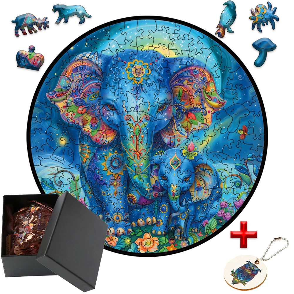 Assembly Elephant Iq Games for Children Jigsaw Puzzles for Adults Fidget Toys 3d Wooden Puzzle Animals Wood Learning Education