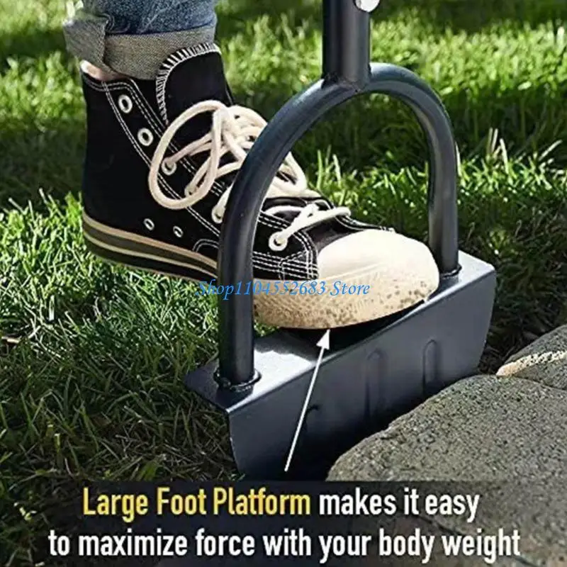 

Y6GD Grass Cutter With T Grip Half Moon Serrated Manual Edger Wear Resistant Reinforced Gardening for Home Garden Supply