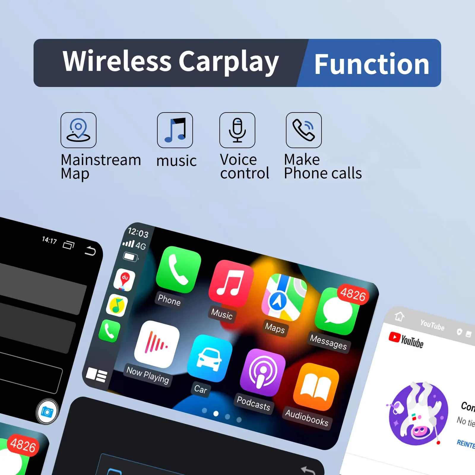 New C1-CP Wireless Carplay Multimedia Player for IOS/Wireless Android AUTO Adapter Bluetooth 5.8 Radio Receiver for IOS /Android